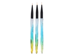 3 Pincéis De Unha Ombre Resistente À Corrosão Durável Leve Ultra Fino Para Arte De Unhas