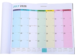 Calendário de Parede Grande, Formato Vertical Planejador Mensal para Pendurar no Escritório e em Casa, Anual C