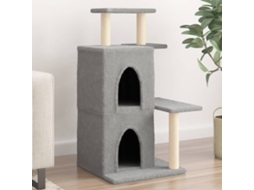 Vidaxl Árvore P/ Gatos C/ Postes Arranhadores Sisal 97 Cm Cinza-claro