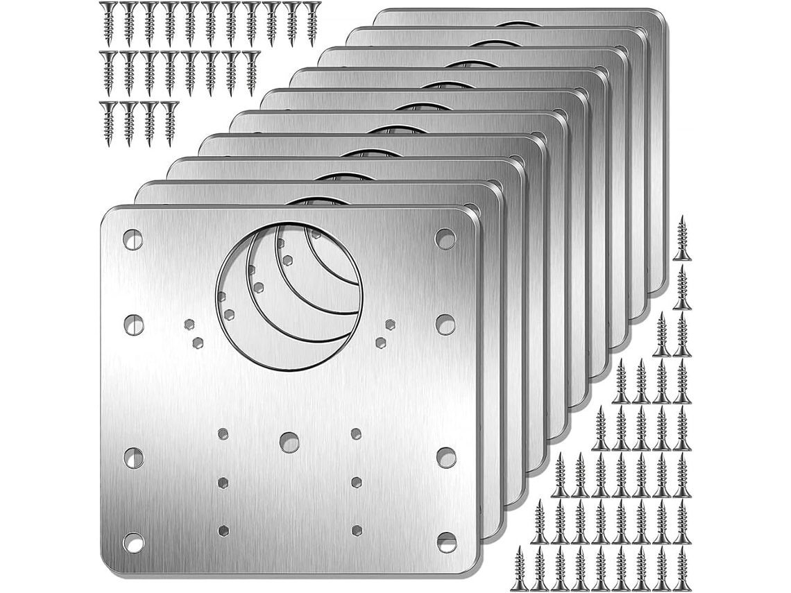 Kit Com 10 Peças De Placas Reparo Para Dobradiças Armários, Placas De Montagem Para Dobradiças Portas Armários Cozinha