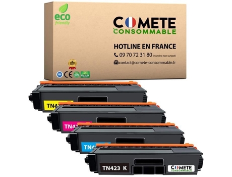 Tn423 4 Toners Compatíveis Brother Tn423 Tn 423 Tn-423 Tn421 Tn-421 para Impressora a Laser Brother COMETE CONSOMMABLE