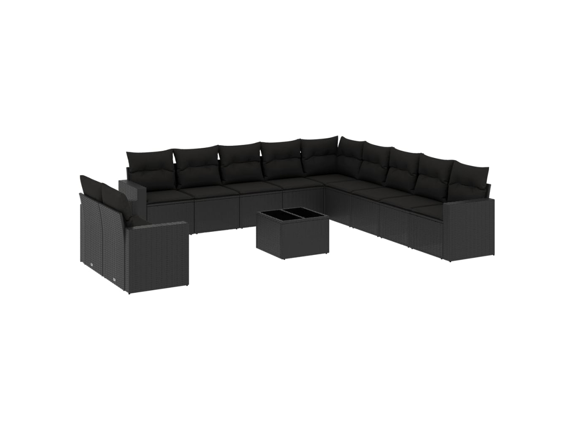 Garden Sofa Set, Garden Sofa Sets Vidaxl Preto Rattan / Vime (n/a)
