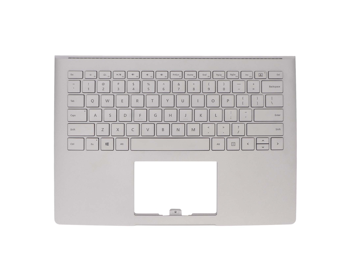 Base de teclado de reposição para Microsoft Surface Book 1ª geração, de ABS prata | S/MARCA