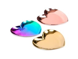 2026-linjou 3 Bandejas De Joyería De Acero Inoxidable En Forma De Corazón Para Almacenamiento