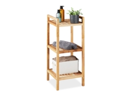 Relaxdays Prateleira De Banheiro, Nogueira, 3 Prateleiras, Axlxp: 81 X 35 X 35 Cm, Freestanding Para Banheiro E Cozinha.