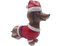 Estátua Fofa De Dachshund Em Resina Para Decoração De Natal Ao Ar Livre |