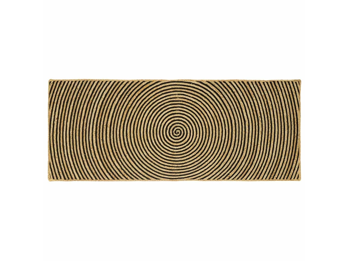 Conjunto 1 Tapetes De Área Vidaxl Preto Juta (80 X 200 Cm)