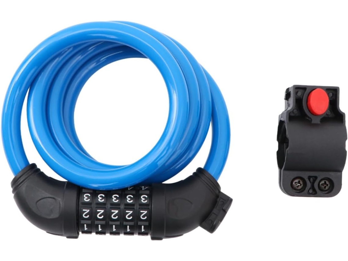 Cadeado Para Bicicleta Com Combinação De 5 Dígitos E Corrente De 125