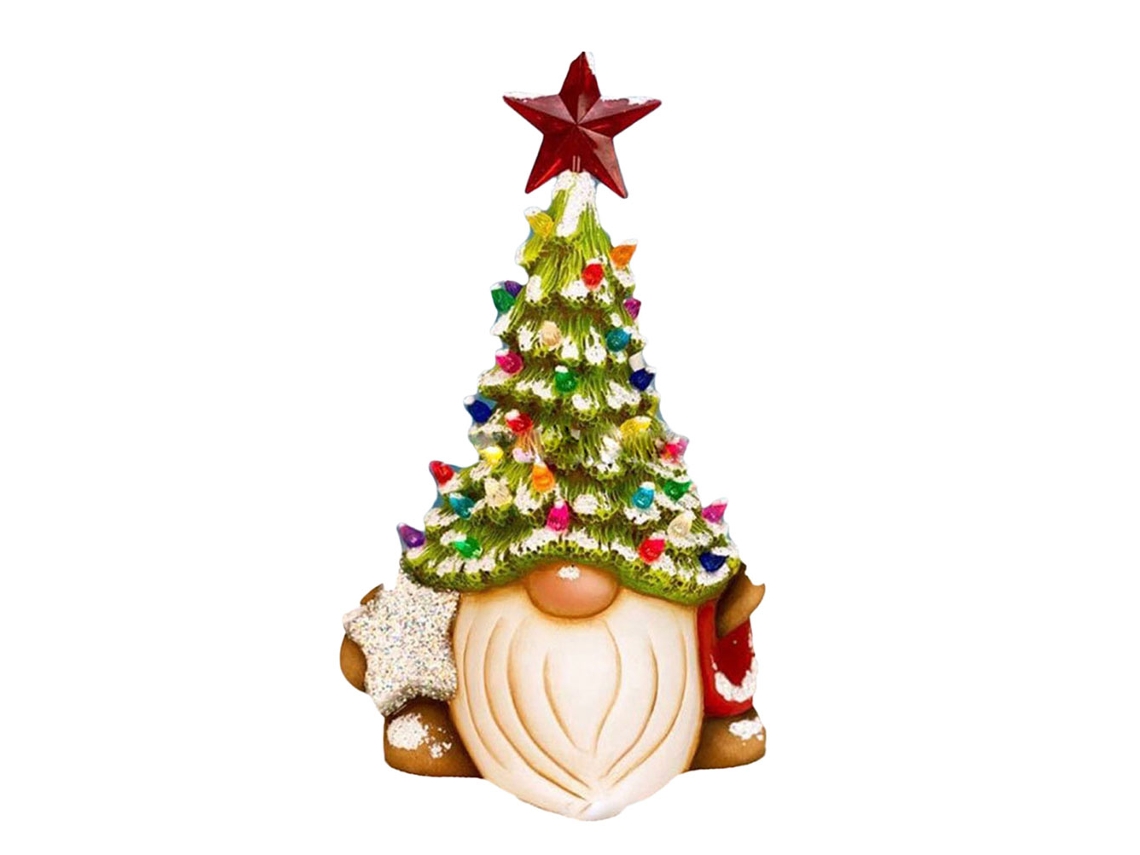 Mali estátua de Gnomo de Resina Decorativa para Natal com Árvore de Mesa