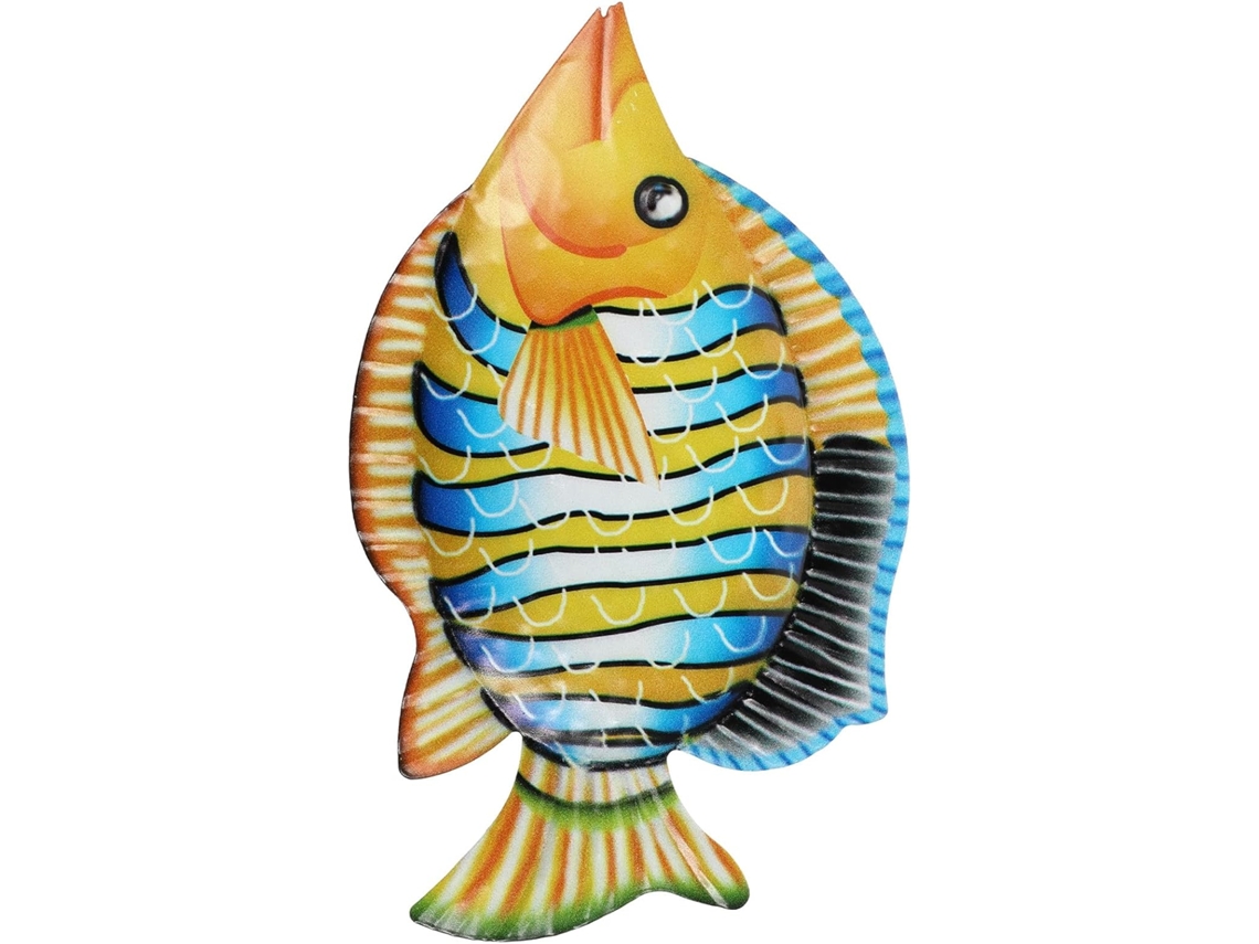 Ornamento Parede Ferro Peixe Laranja Decoração Vibrante Interno Externo Fácil Pendurar Acabamento Requintado GOKOCO