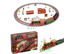 Conjunto de trem de natal clássico 134/190 peças brinquedo elétrico com luz e som S/MARCA