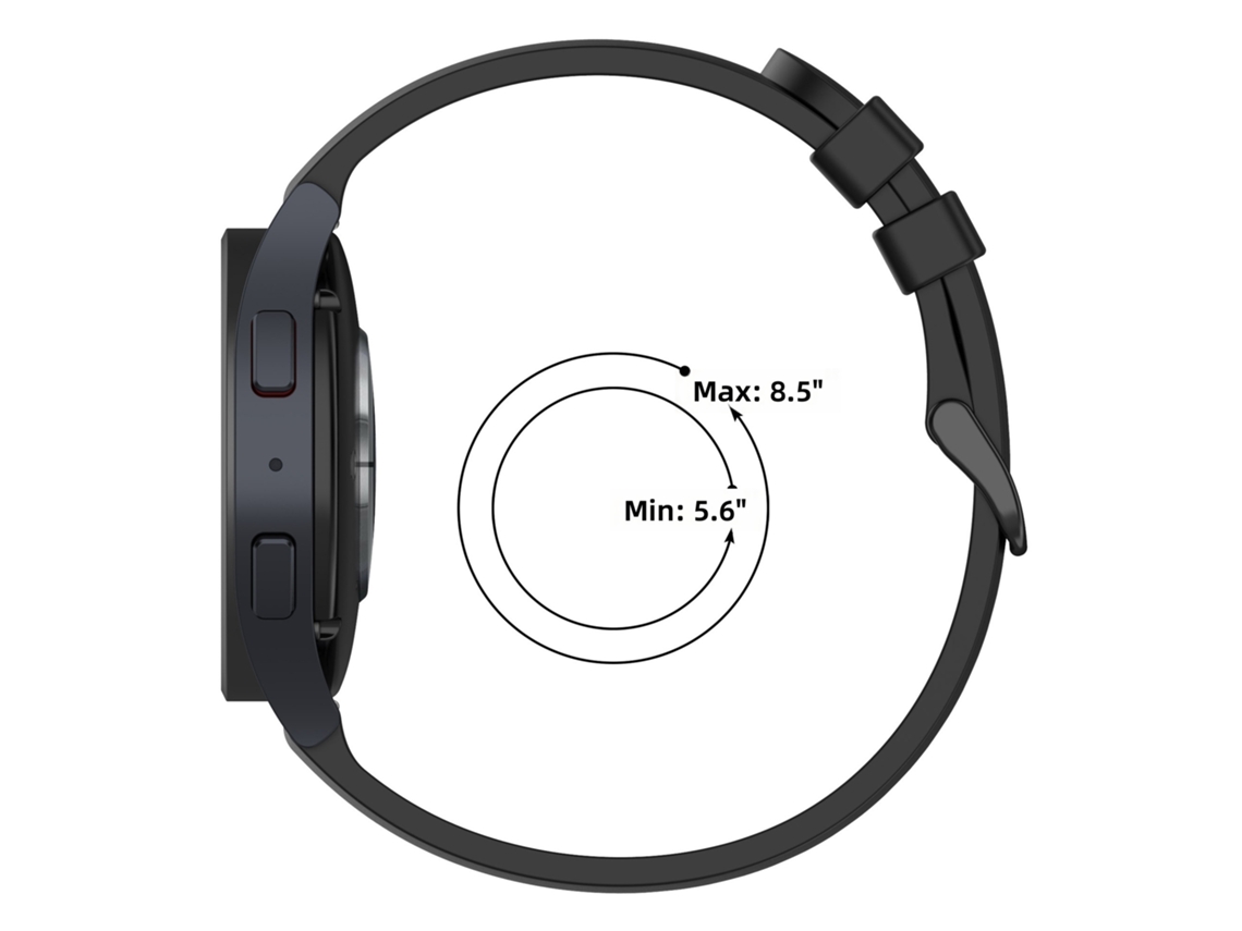 Correia de Substituição de Silicone para Samsung Galaxy Watch6, 20/22mm, Ponta Redonda e Plana CHABERLU