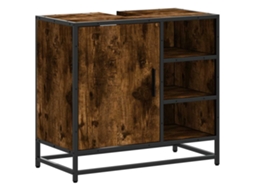 Bathroom Sink Cabinet, Bathroom Sink Cabinets Vidaxl Marrom Madeira Processada (n/a)