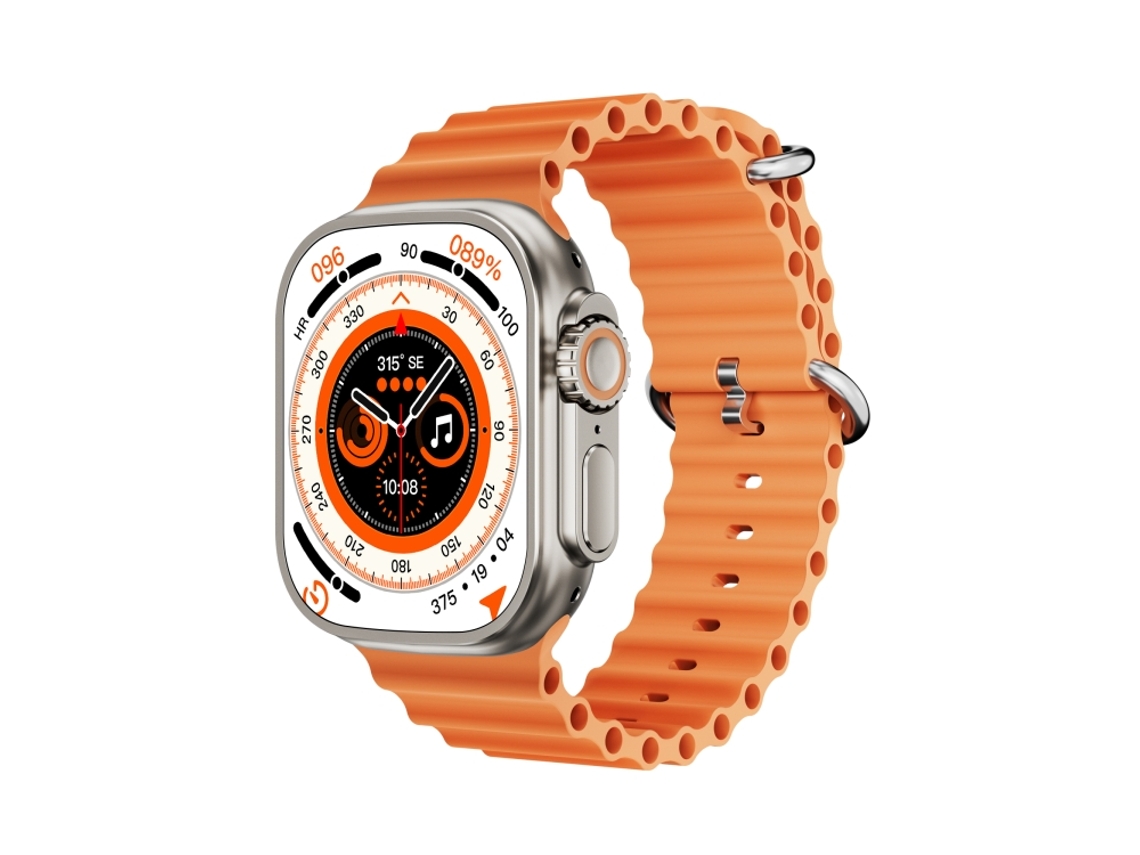 2, 2 Polegadas Ip67 Metal Fivela Marinha Silicone Strap Relógio Inteligente Para A Frequência Cardíaca,nfc(laranja)