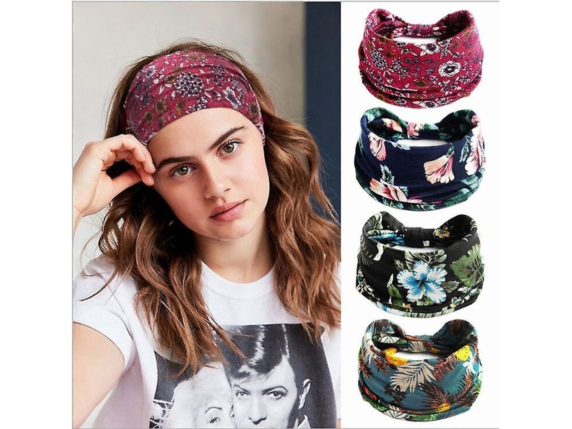 Cintas de Cabeça para Mulheres Boho Largas Elásticas S/MARCA