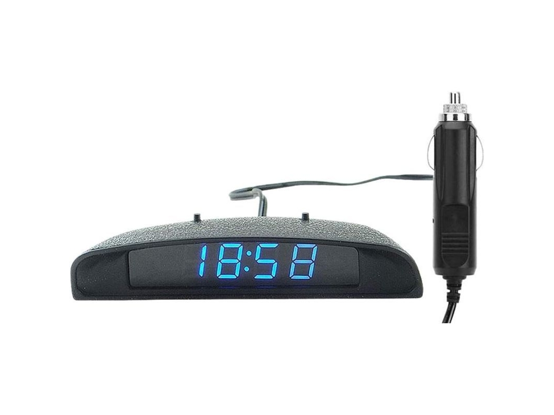 Reloj Digital Led Para Coche 12v Con Termómetro Voltímetro Monitor De Voltaje 3 En 1