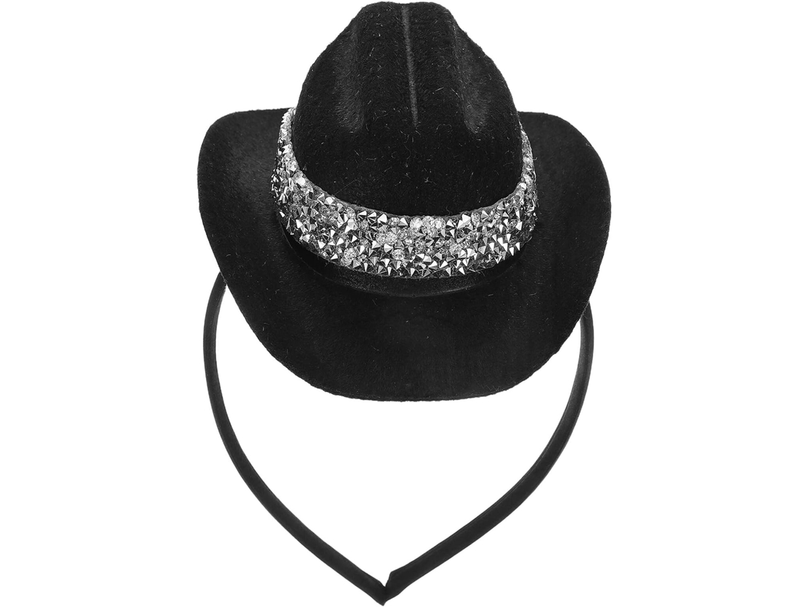 Mini Tiara Top Hat Preta 135 Cm Acessório Com Strass