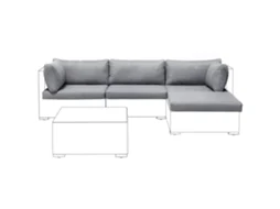 Conjunto De Capas Para Almofadas De Exterior Beliani Sano De Poliéster Cinzento Claro 58x36x10