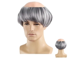 Peruca de Monge para Halloween, Peruca Masculina Careca Castanha para Adultos, Peruca para Brincar de Monge, 1 Unidade TAISHENGDA