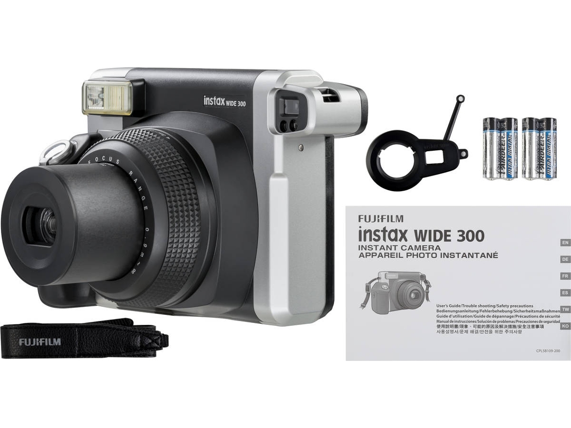 Máquina Fotográfica Instantânea FUJIFILM Instax Wide 300 Preto (Obturação:  1/64-1/200 seg - 4x AA - 62x99mm)