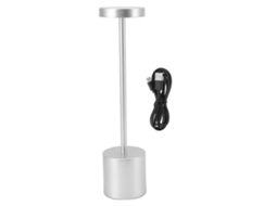 Lâmpada de Mesa Led com Toque, 3 Níveis, Estilo Nórdico, Prata, Decorativa, Hotel, Restaurante