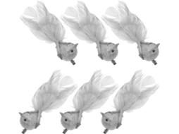Conjunto 6 Pássaros Artificiais Espuma Plumagem Prateada Clipe Decoração Natalina Interiores Enfeites GOKOCO