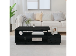 Vidaxl Mesa De Centro 120x50x40,5 Cm Madeira De Pinho Maciça Preto