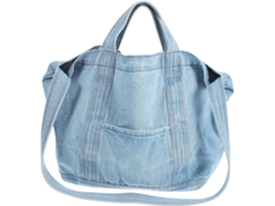 Bolsa De Ombro Retrô Em Jeans Para Mulheres Com Alça De Grande Capacidade.