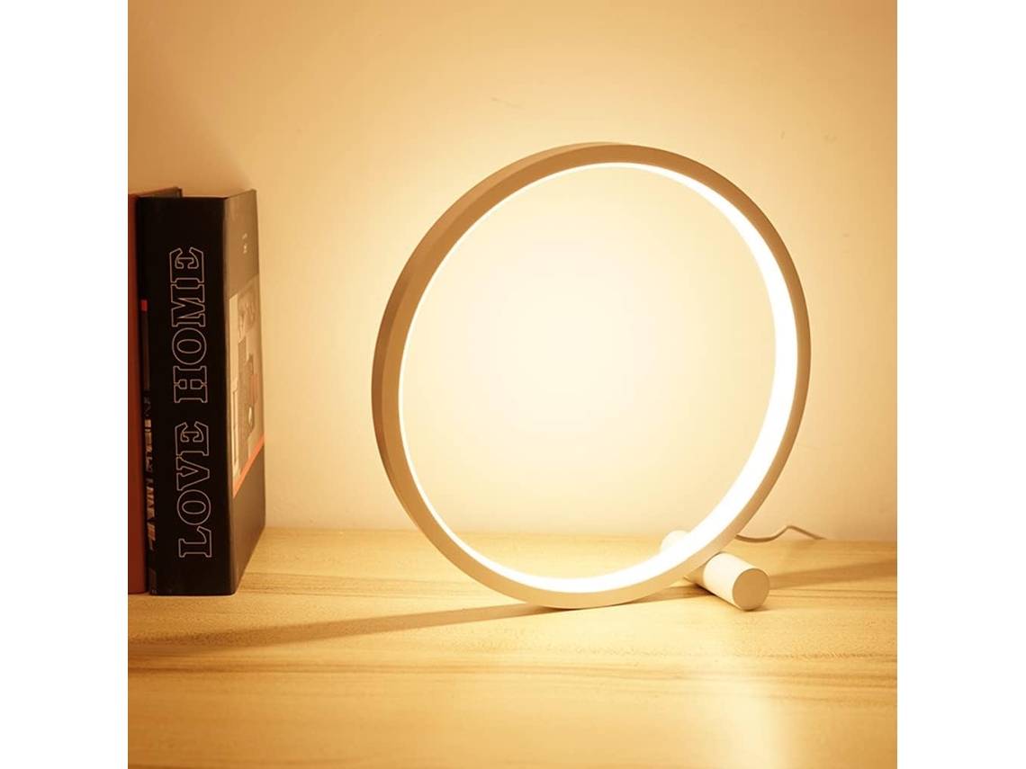 Abajur De Mesa Minimalista Zi Yang Com Design Em Anel, Moderno, Para Quarto, Aproximadamente 5w, Luz Quente 3000k