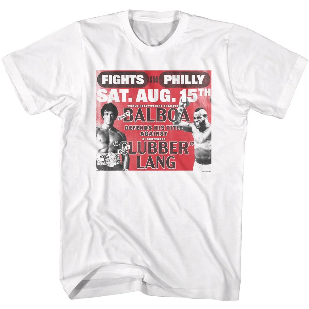 Rockinstone Rocky Movie Balboa Vs Lang White Adult T-shirt Size:m