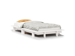 Cama Sem Colchão 75x190 cm Madeira de Pinho Maciça Branco MAISON EXCLUSIVE