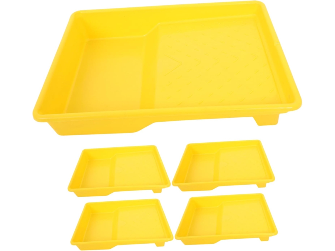 Kit De Paleta Pintura Com 5 Peças E Bandejas Mistura Plástico Para Projetos Faça Você Mesmo