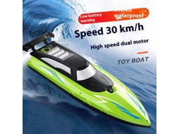 (verde) Barco De Controle Remoto, 2,4 Ghz, Tamanho Real, Adequado Para Piscinas E Lagos, Com Autonomia De 30 Minutos.