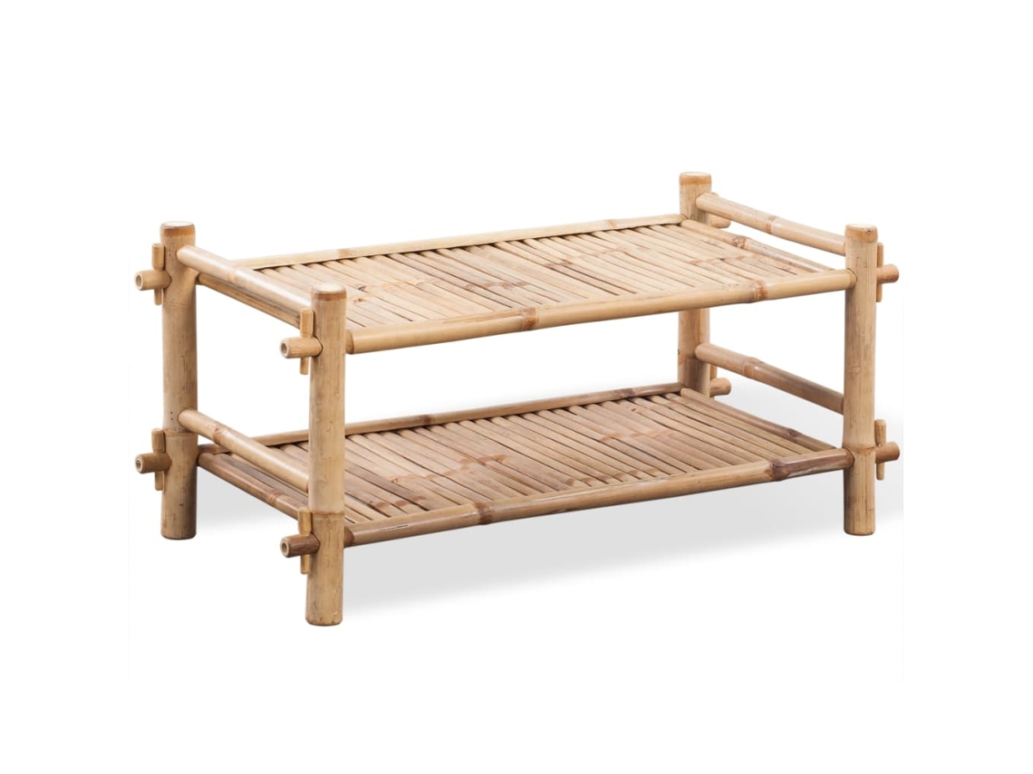 Vidaxl Sapateira Com 2 Prateleiras Bambu