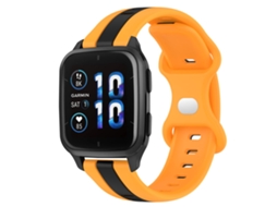 Bracelete de Smartwatch para Garmin Forerunner Sq2 20mm Fivela Borboleta de silicone de duas cores (preto + amarelo)