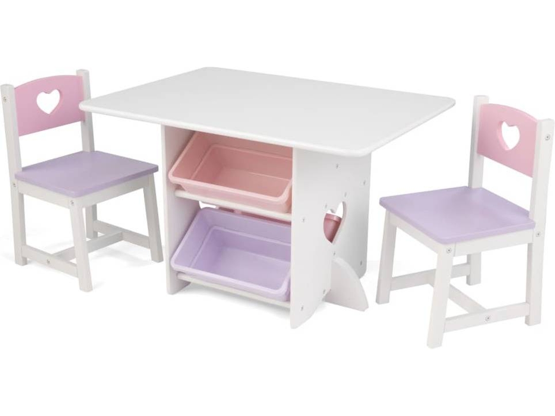 KidKraft Conjunto de mesa e 2 cadeiras com corações