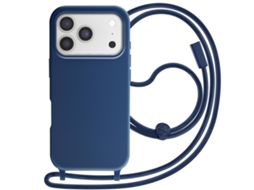 Avizar Capa Para Iphone 17 Pro Max Soft Touch Com Cordão De Pescoço Azul