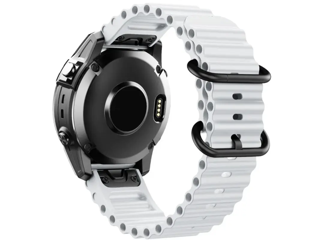 Pacote de 2 pulseiras Ocean Waves da Szsmart para Garmin D2 Delta Px, branca e laranja