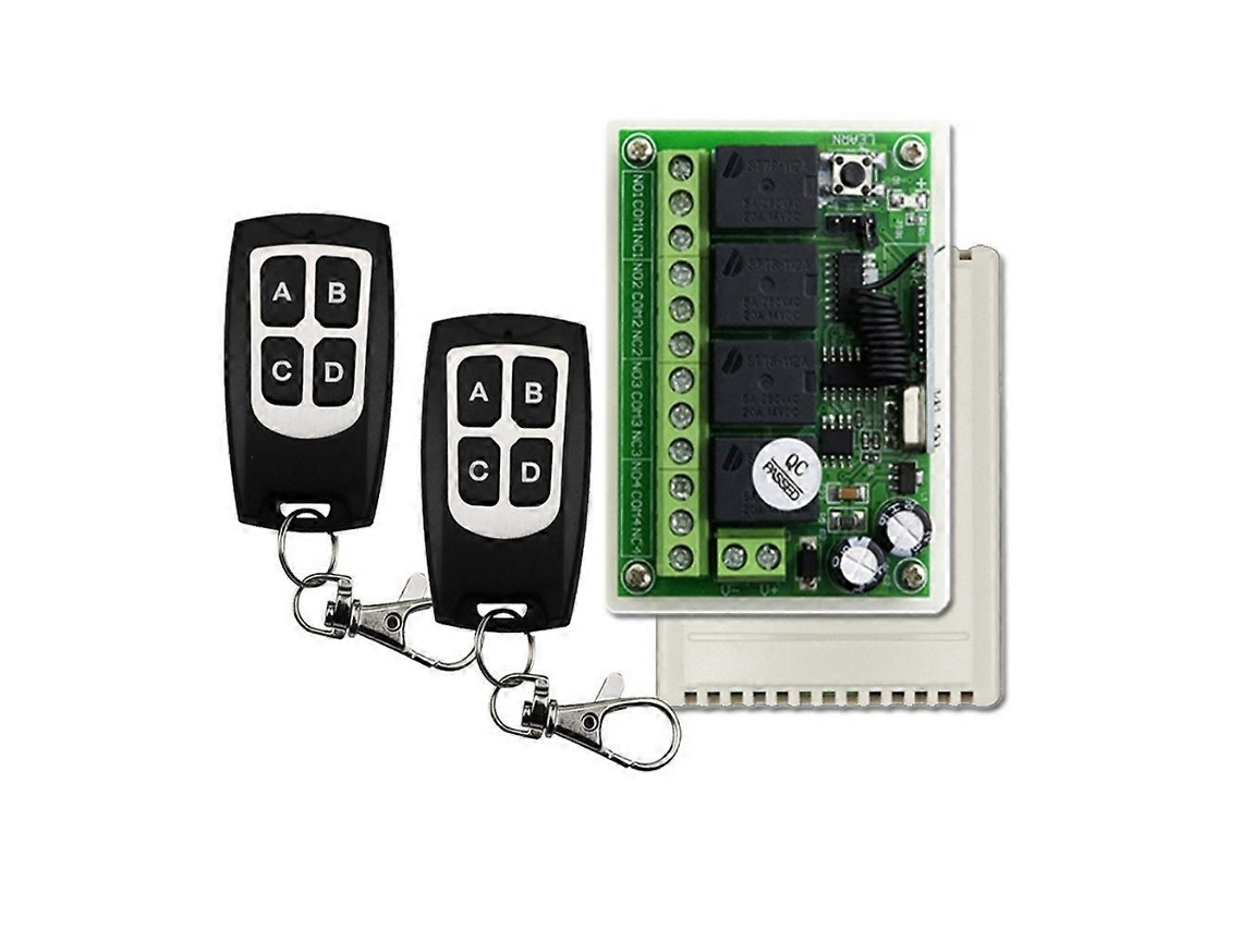 Módulo Receptor De Relé De 433 Mhz 12 V 24 V Com 2 Transmissores, Interruptor De Controle Remoto Sem Fio Rf Para Garagem