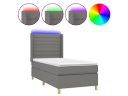 Box Spring Bed, Box Spring Beds Vidaxl Cinzeto Tecido (90 X 200 Cm)