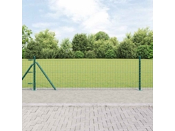 Vidaxl Cerca Europeia Com Base De Concreto 10 X 0,6 M Verde Malha