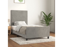 Vidaxl Estrutura De Cama Sem Colchão 90x200 Cm Veludo Cinzento-claro