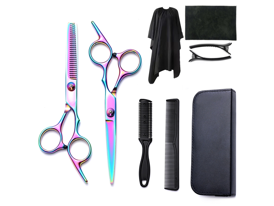 Kit De Tesoura De Corte Cabelo, 9pcs Ferramenta Profissional Para Corte De Cabelo, Para Cabeleireiros E Uso Doméstico Cuich