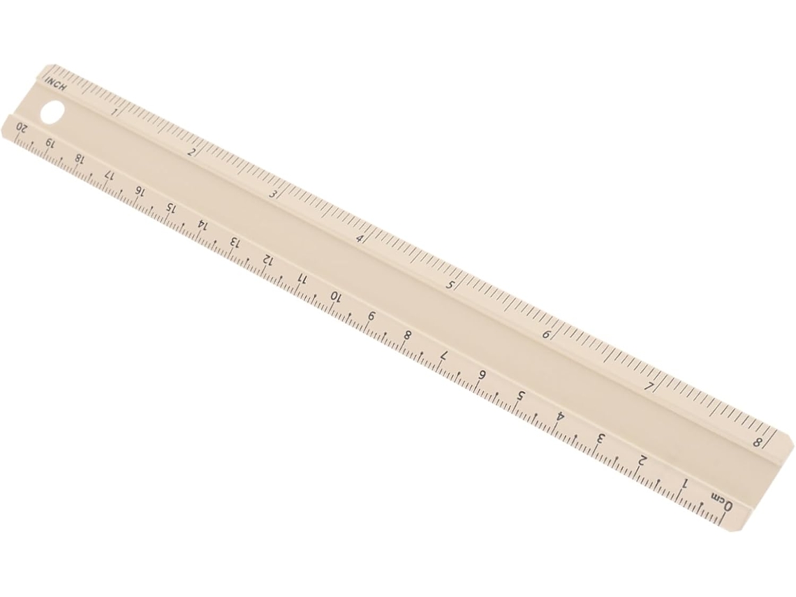 Régua Reta Multifuncional De Liga Alumínio 20 Cm, Design Portátil Com