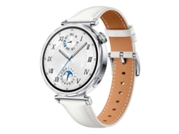 Pulseira De Couro Com Fivela Prateada E Botão Para Huawei Watch Gt 5 41mm