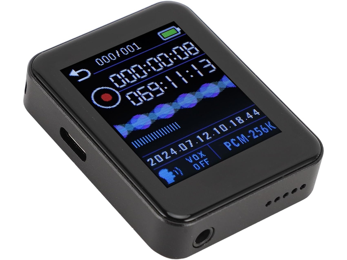 Gravador Vocal, Cronométrico Une Touche Ativo Por Voix Ai, Numérique, Prêmio Casque Leitor Mp3 Conferências,