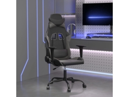 Vidaxl Cadeira Gaming Couro Artificial Preto E Cinzento