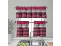 2026 cortinas de Cozinha Decorativas Valance Topper Moderno Translúcido Estampado com Bolso para Barra de Cortina