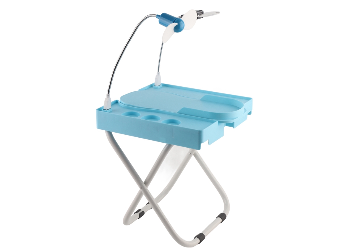 Repouso Para Pé De Pedicure Ajustável Com Ventilador Secador, Lupa Led E Antiderrapante - Kit Profissional