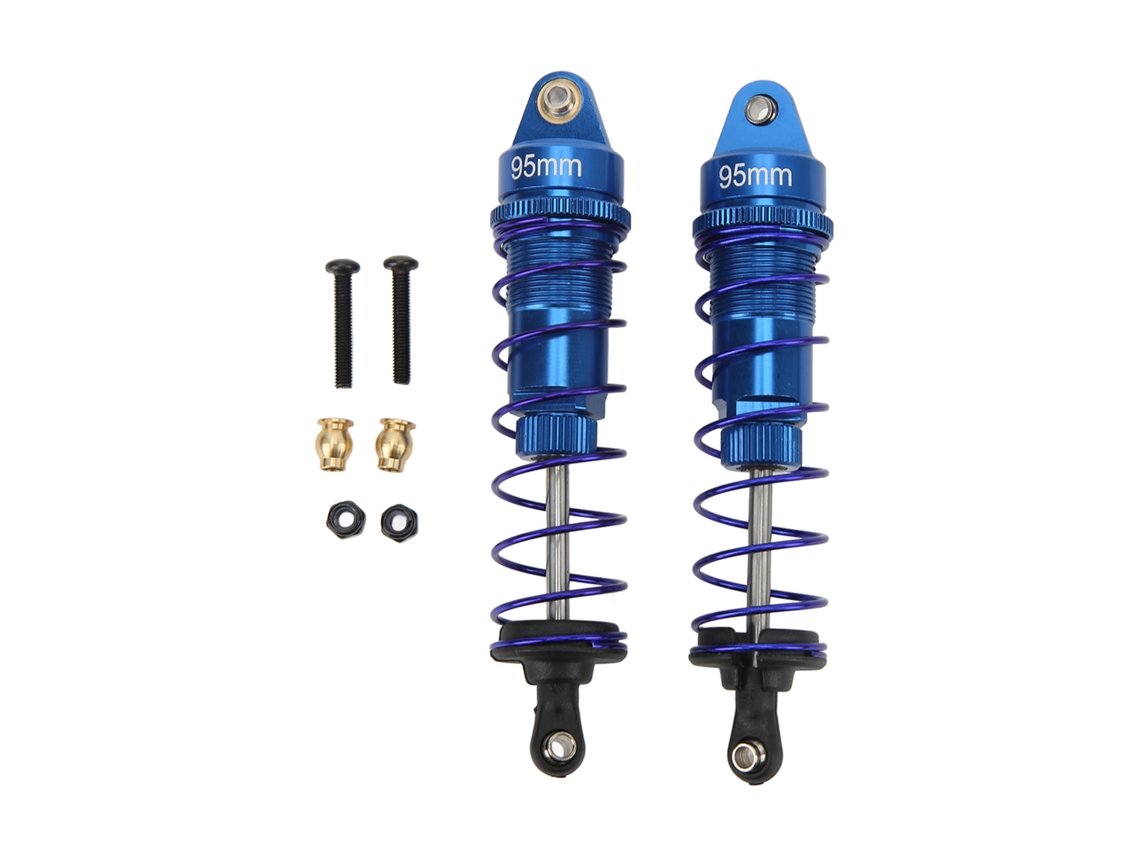 Mali 2pcs Amortecedor de Choque Rc de Alumínio Ajustável com Óleo 95mm para Carro Rc 1/10 Azul Escuro